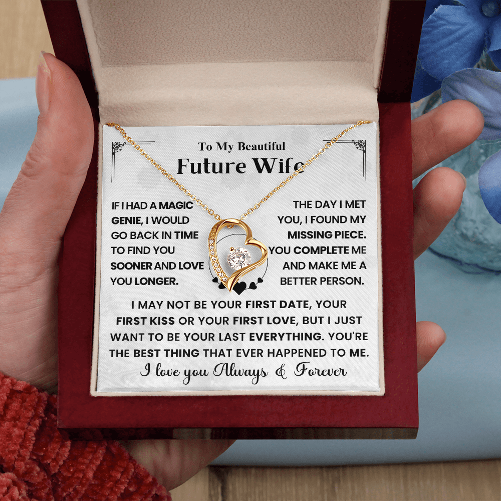 To My Future Wife - Heart Necklace - Message Card