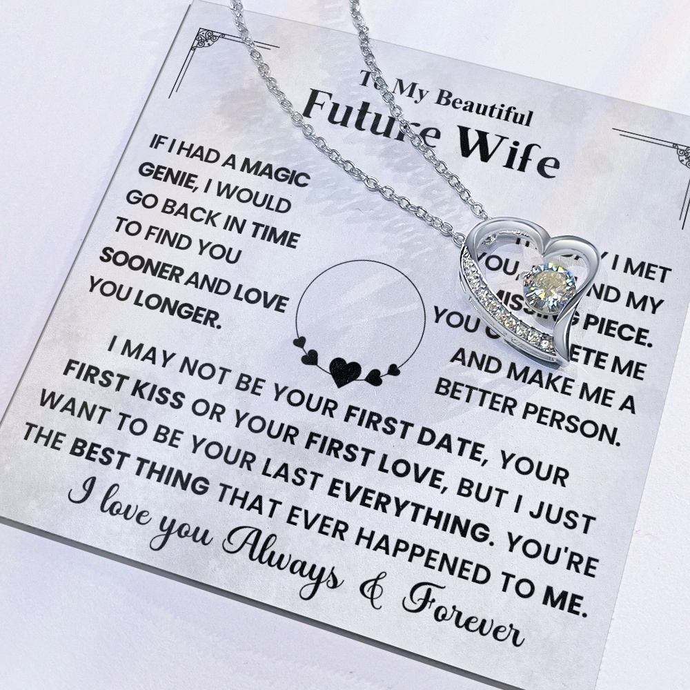 To My Future Wife - Heart Necklace - Message Card