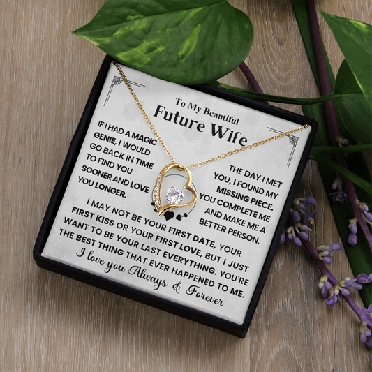 To My Future Wife - Heart Necklace - Message Card