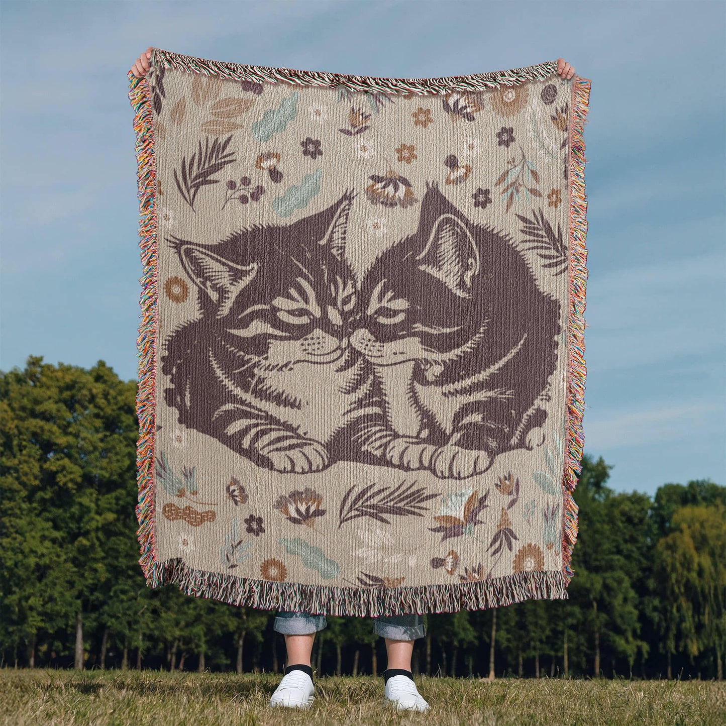 Snuggling Kitties - Woven Blanket